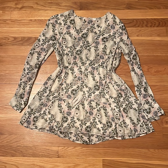 Free People Stealing Fire Floral‎ Tunic Long Sleeve Tassel Lined Dress - Picture 4 of 13